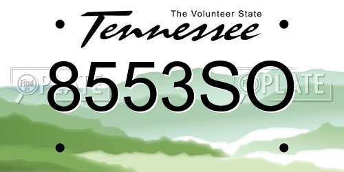 8553SO Tennessee License Plate