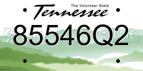 85546Q2 Tennessee License Plate