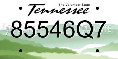 85546Q7 Tennessee License Plate