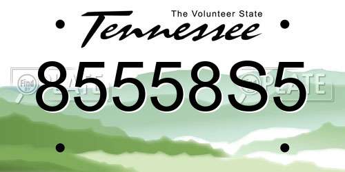 85558S5 Tennessee License Plate