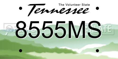 8555MS Tennessee License Plate