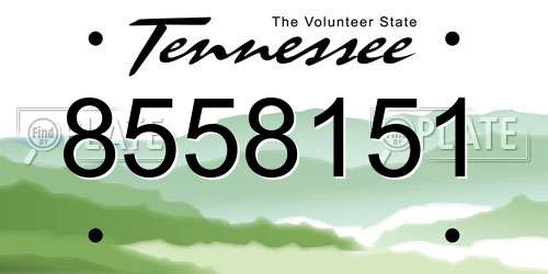 8558151 Tennessee License Plate
