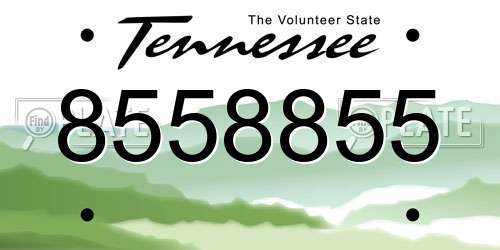 8558855 Tennessee License Plate