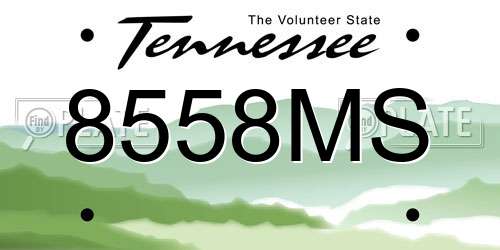 8558MS Tennessee License Plate