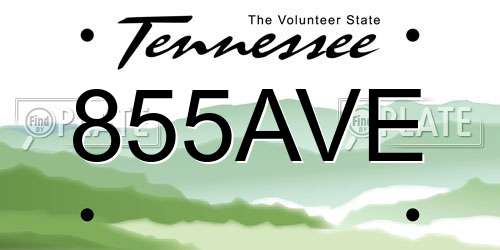 855AVE Tennessee License Plate