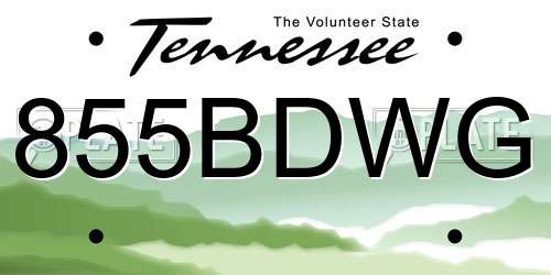 855BDWG Tennessee License Plate