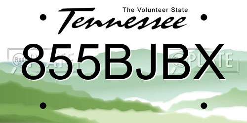 855BJBX Tennessee License Plate