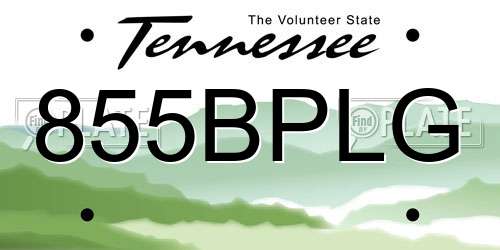 855BPLG Tennessee License Plate