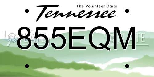 855EQM Tennessee License Plate