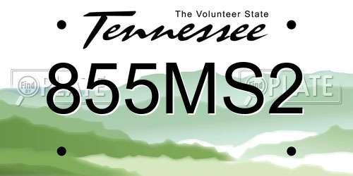 855MS2 Tennessee License Plate