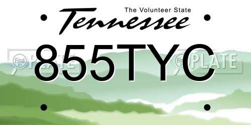 855TYC Tennessee License Plate