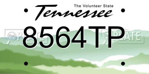 8564TP Tennessee License Plate