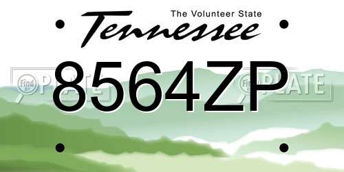 8564ZP Tennessee License Plate