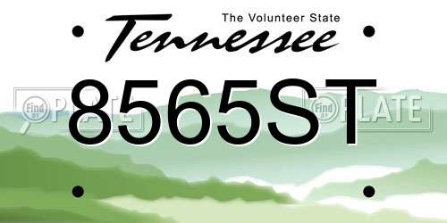 8565ST Tennessee License Plate
