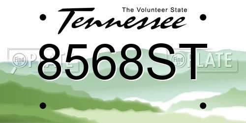 8568ST Tennessee License Plate