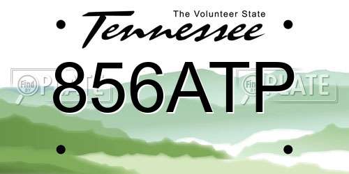 856ATP Tennessee License Plate