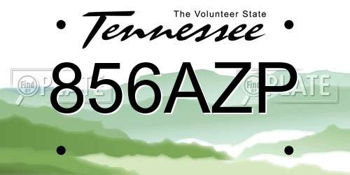 856AZP Tennessee License Plate