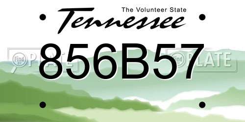 856B57 Tennessee License Plate