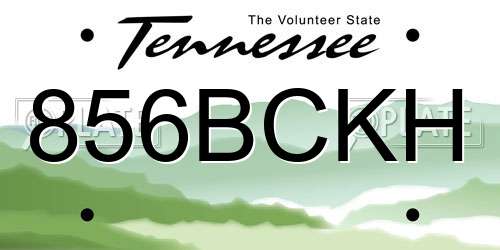 856BCKH Tennessee License Plate