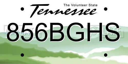 856BGHS Tennessee License Plate