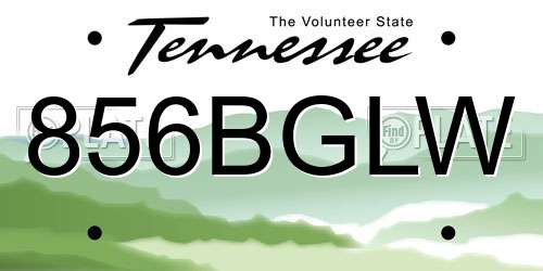 856BGLW Tennessee License Plate
