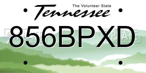 856BPXD Tennessee License Plate