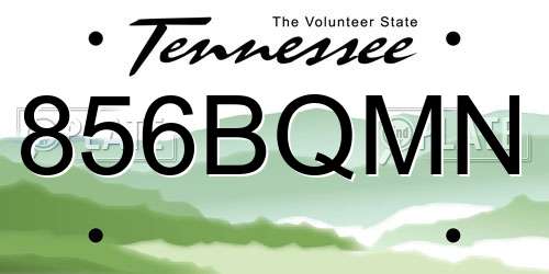 856BQMN Tennessee License Plate