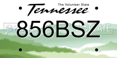856BSZ Tennessee License Plate