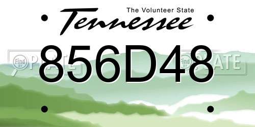 856D48 Tennessee License Plate