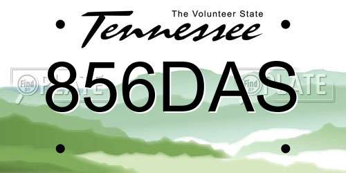 856DAS Tennessee License Plate