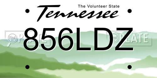 856LDZ Tennessee License Plate