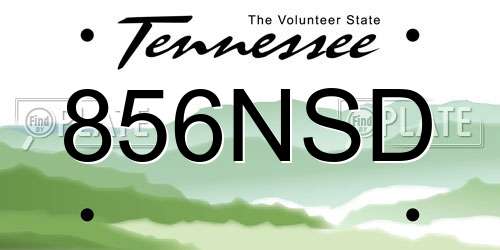 856NSD Tennessee License Plate