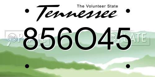 856O45 Tennessee License Plate