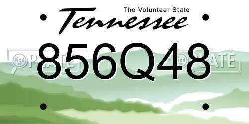 856Q48 Tennessee License Plate