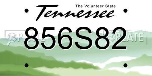 856S82 Tennessee License Plate