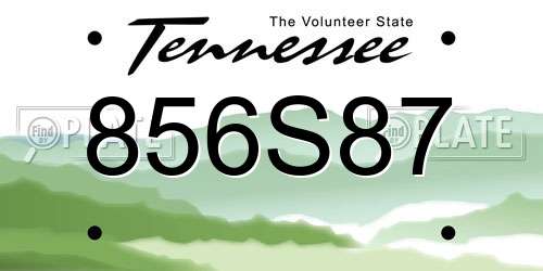856S87 Tennessee License Plate