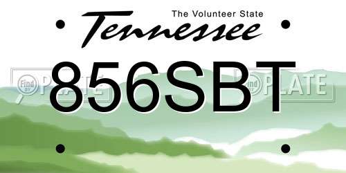 856SBT Tennessee License Plate