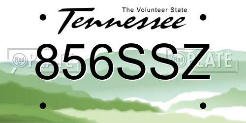 856SSZ Tennessee License Plate