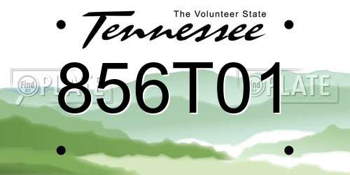 856T01 Tennessee License Plate