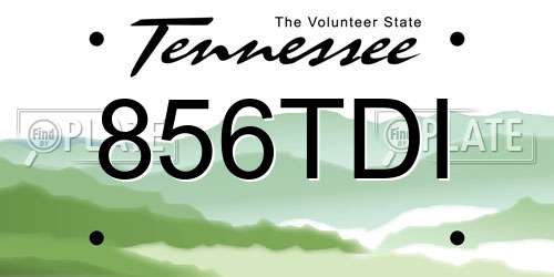 856TDI Tennessee License Plate
