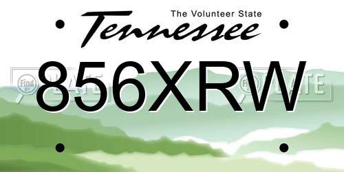 856XRW Tennessee License Plate