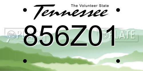 856Z01 Tennessee License Plate