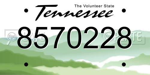8570228 Tennessee License Plate