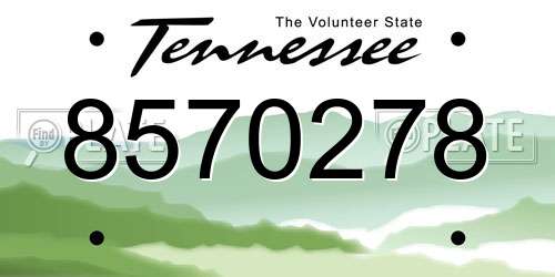 8570278 Tennessee License Plate