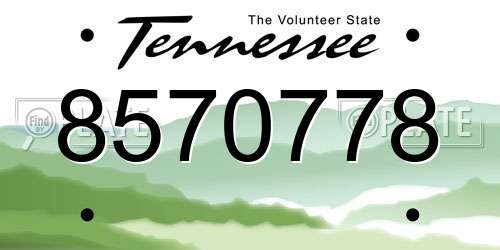 8570778 Tennessee License Plate