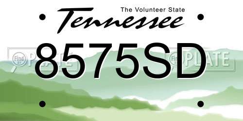 8575SD Tennessee License Plate