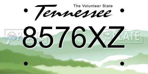 8576XZ Tennessee License Plate