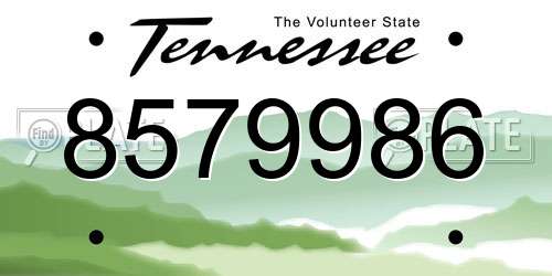 8579986 Tennessee License Plate