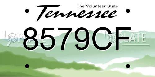 8579CF Tennessee License Plate
