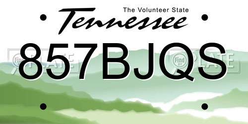 857BJQS Tennessee License Plate